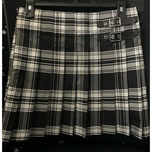 Black and white plaid mini skirt